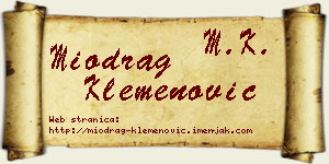 Miodrag Klemenović vizit kartica
